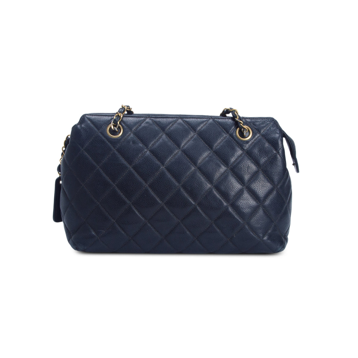 Chanel Black Caviar Quilted Shopping Tote