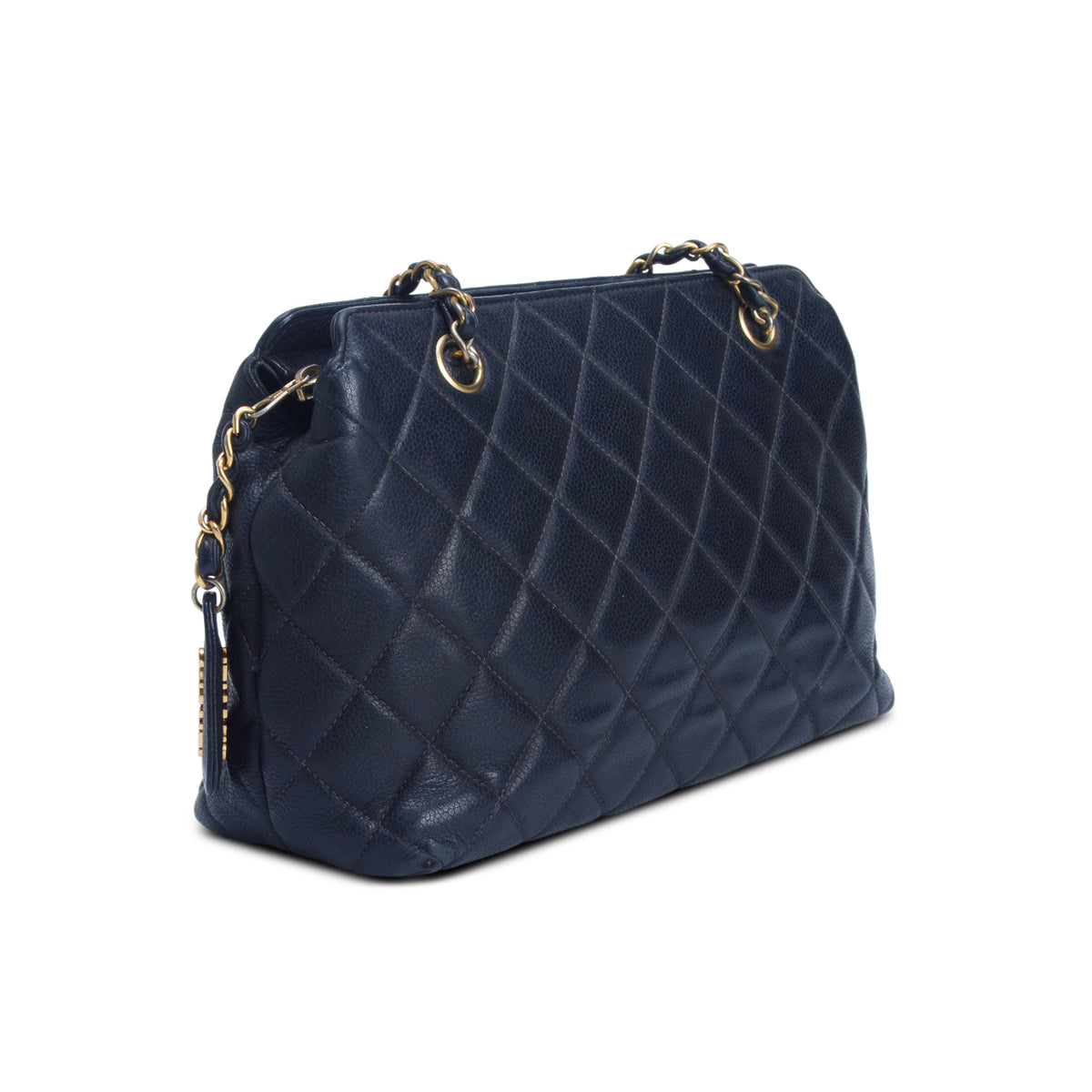 Chanel Black Caviar Quilted Shopping Tote
