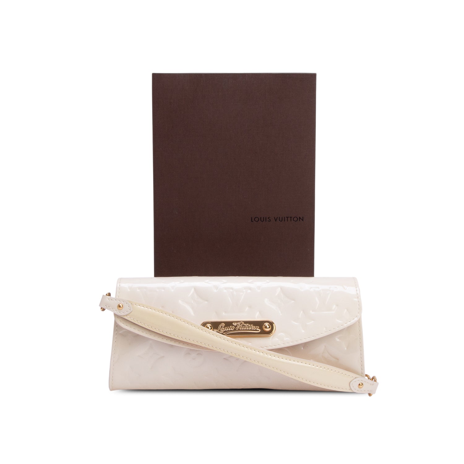 Louis Vuitton Cream Vernis Sunset Boulevard Clutch w/ Box