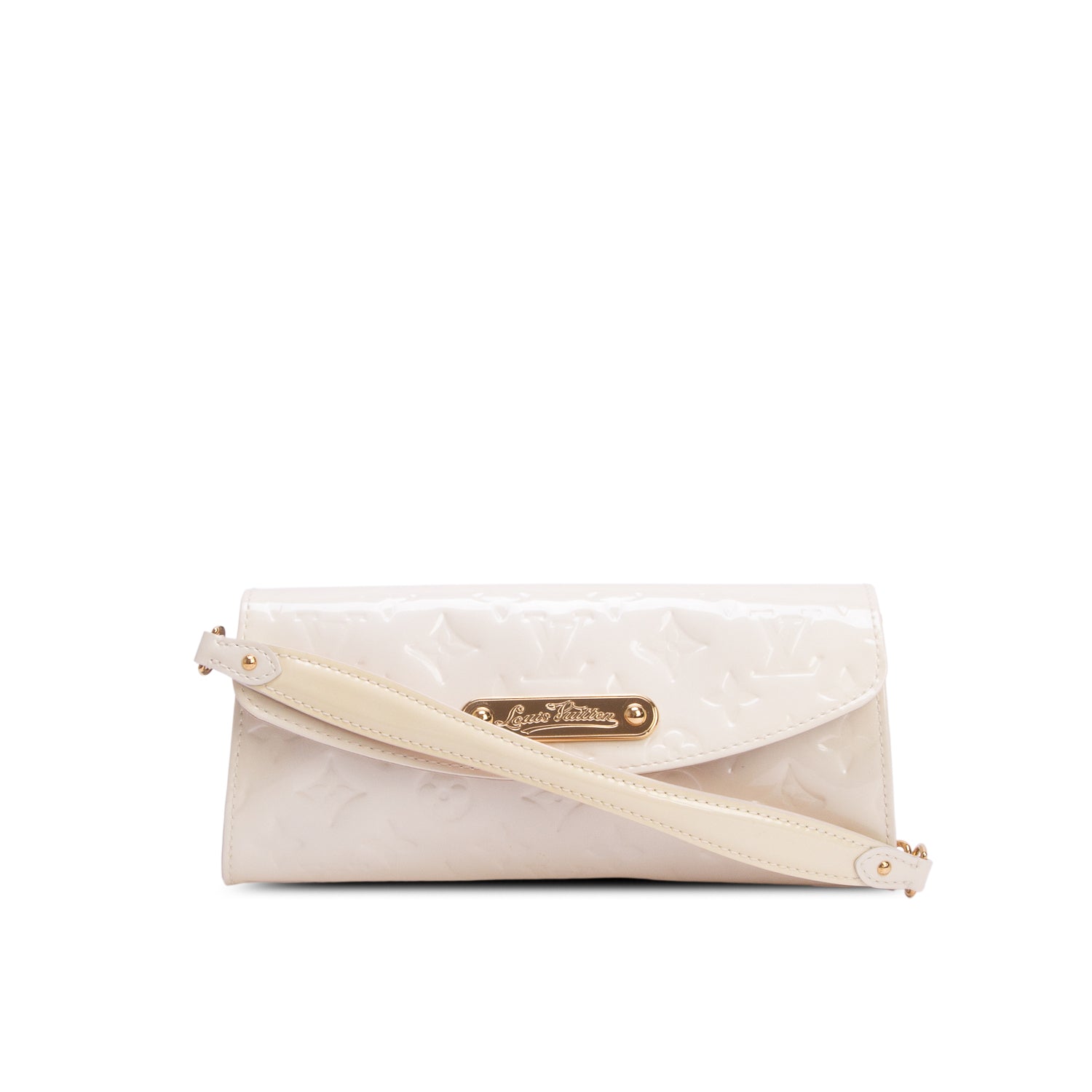 Louis Vuitton Cream Vernis Sunset Boulevard Clutch w/ Box