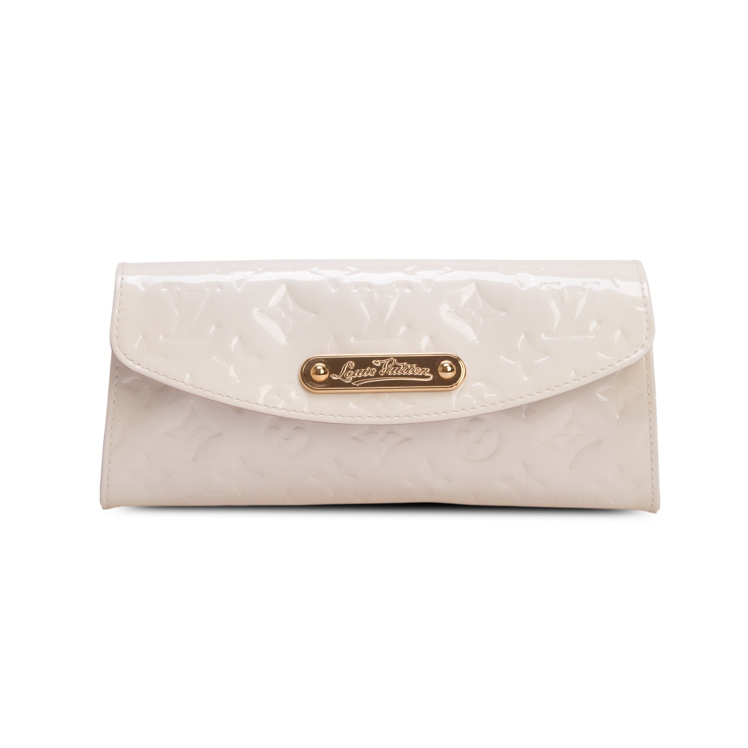 Louis Vuitton Cream Vernis Sunset Boulevard Clutch w/ Box