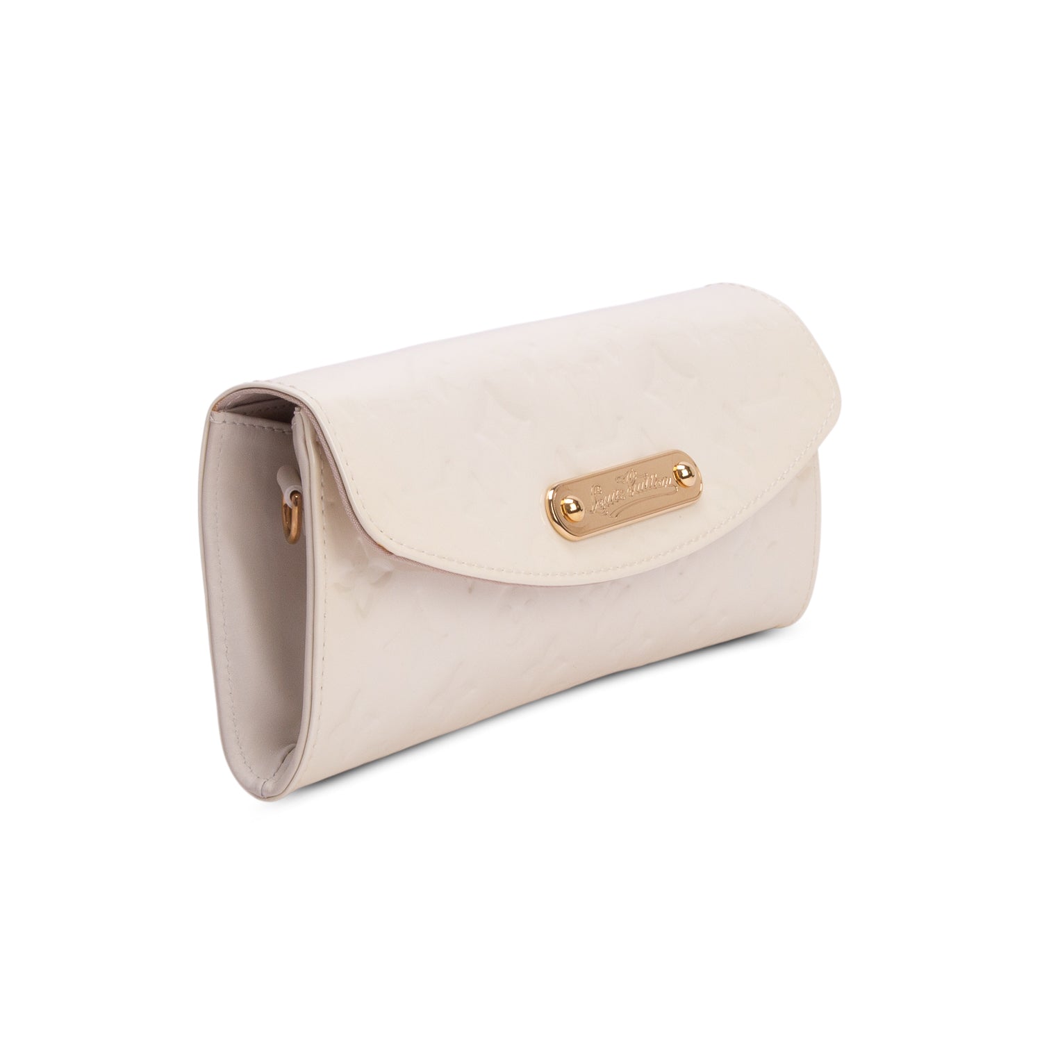 Louis Vuitton Cream Vernis Sunset Boulevard Clutch w/ Box