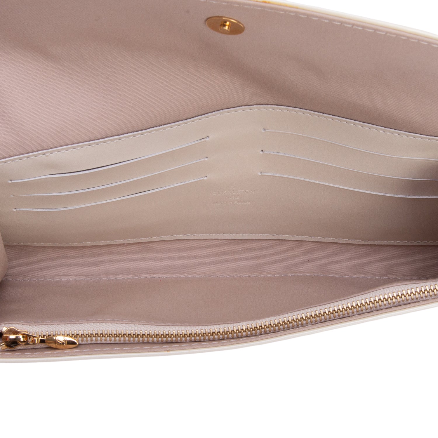Louis Vuitton Cream Vernis Sunset Boulevard Clutch w/ Box