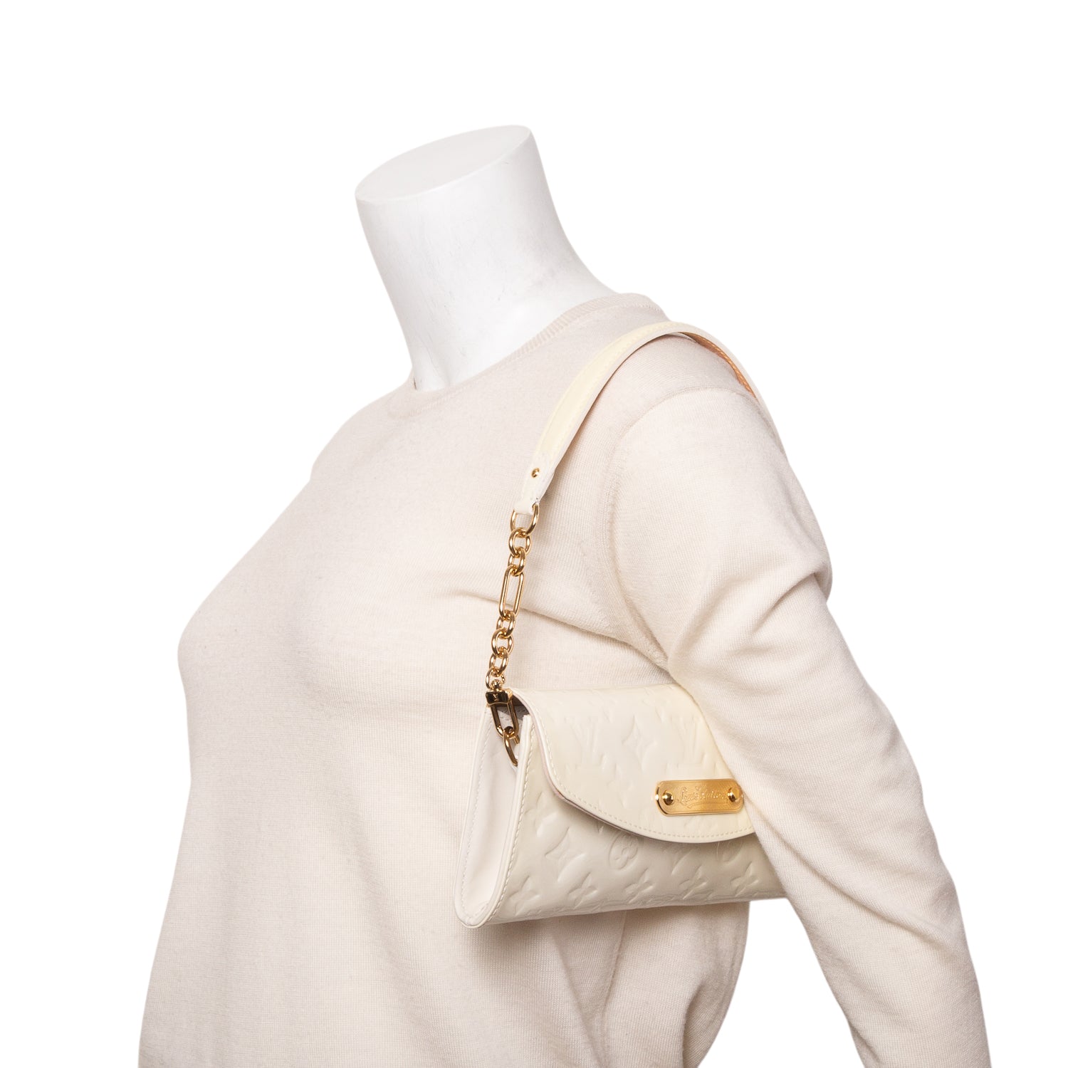 Louis Vuitton Cream Vernis Sunset Boulevard Clutch w/ Box