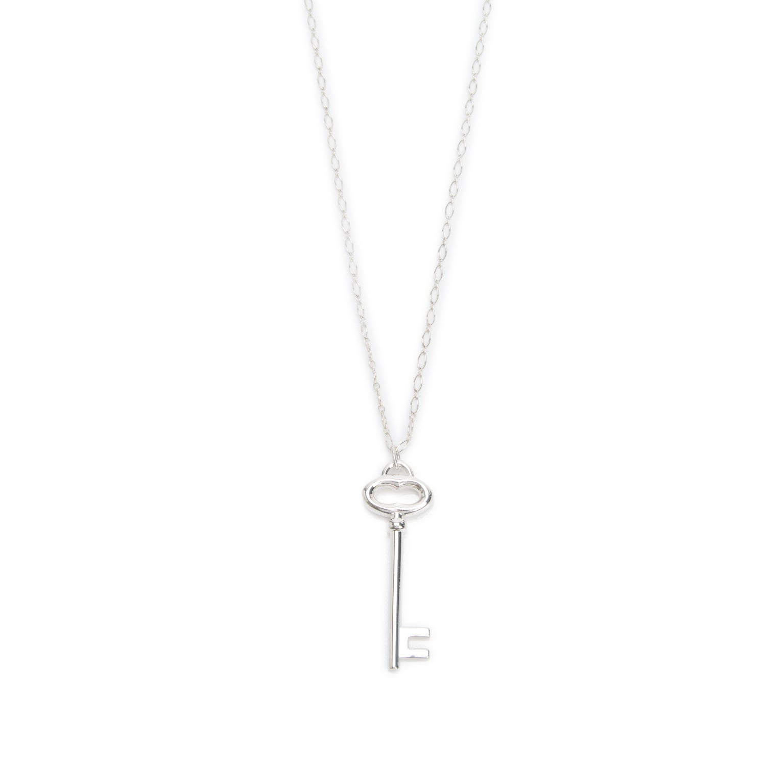 Tiffany & Co. Sterling Silver Vintage Oval Key Pendant Necklace