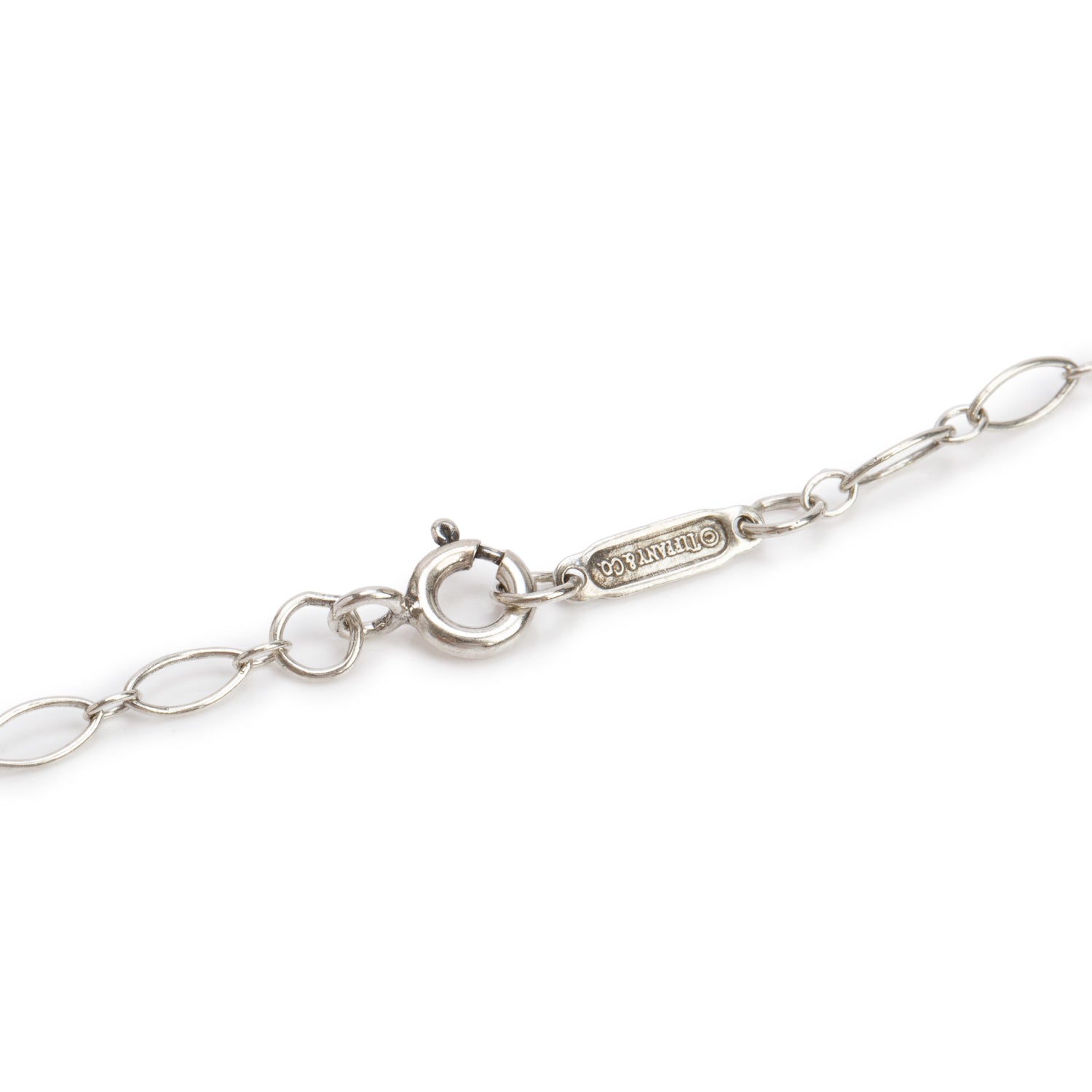 Tiffany & Co. Sterling Silver Vintage Oval Key Pendant Necklace