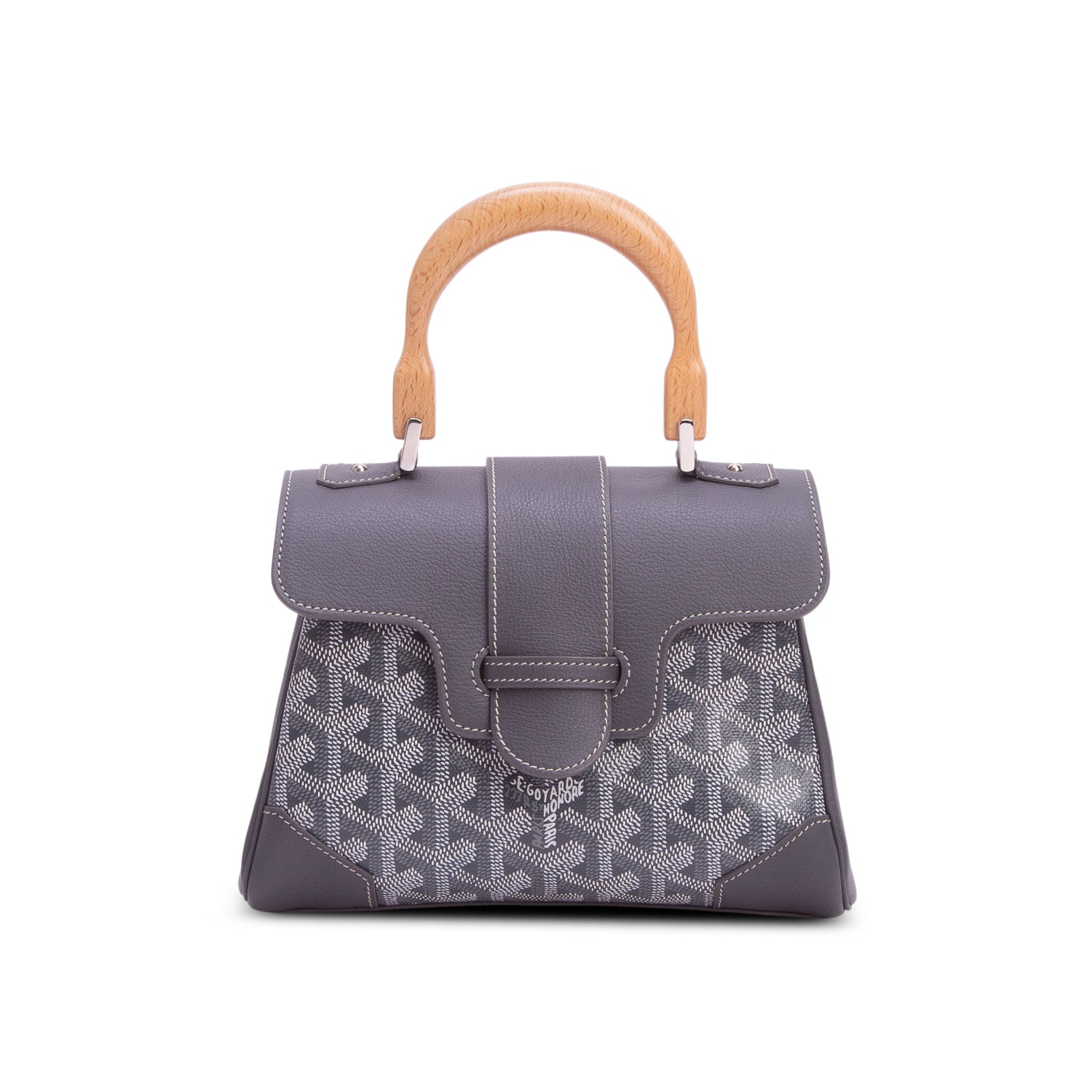 Goyard Grey Leather & Goyardine Canvas Saigon Souple Mini Bag