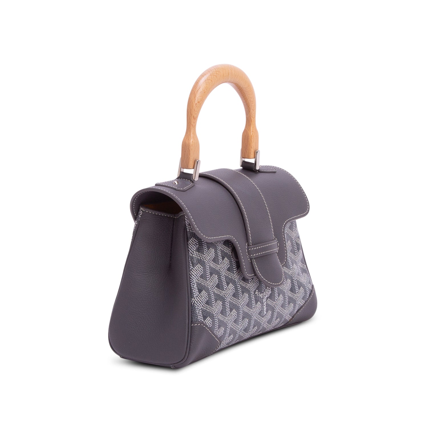Goyard Grey Leather & Goyardine Canvas Saigon Souple Mini Bag