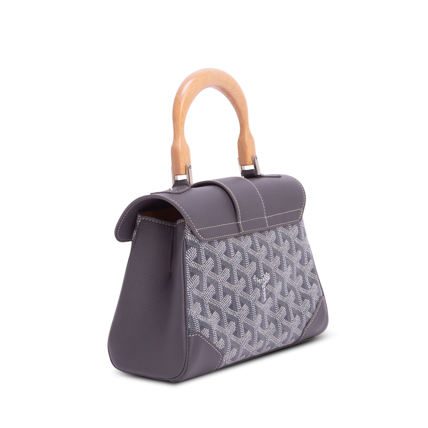 Goyard Grey Leather & Goyardine Canvas Saigon Souple Mini Bag
