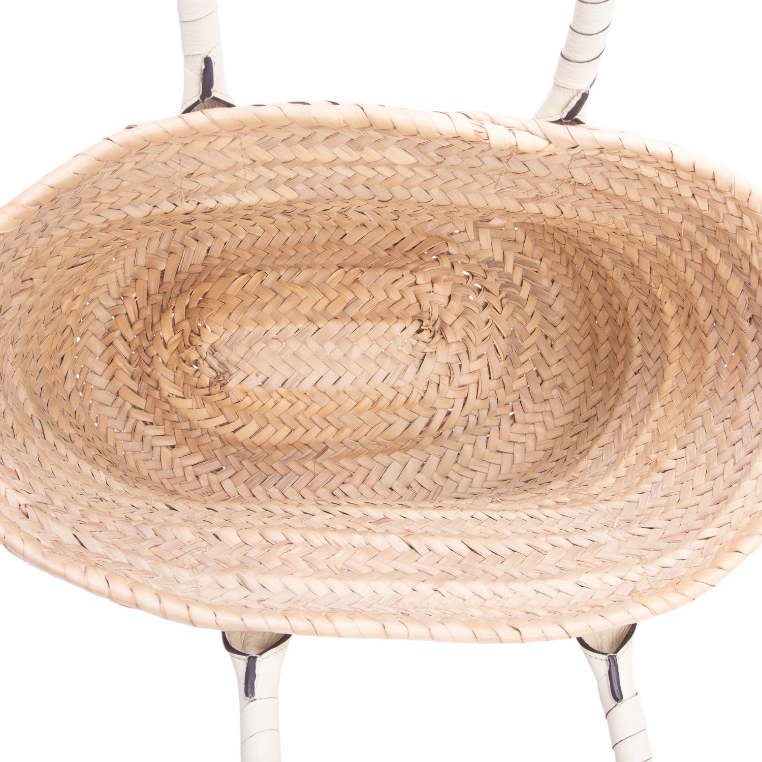 Chloe 2020 White Raffia Grain Calfskin Medium Marcie Basket Bag w/ Authenticity Card