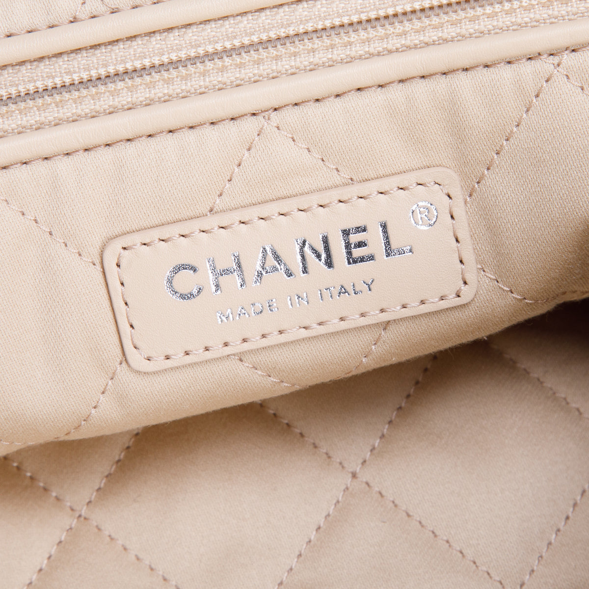 Chanel 2026 White Shiny Calfskin Quilted Large 22 w/ Pouch & Receipt