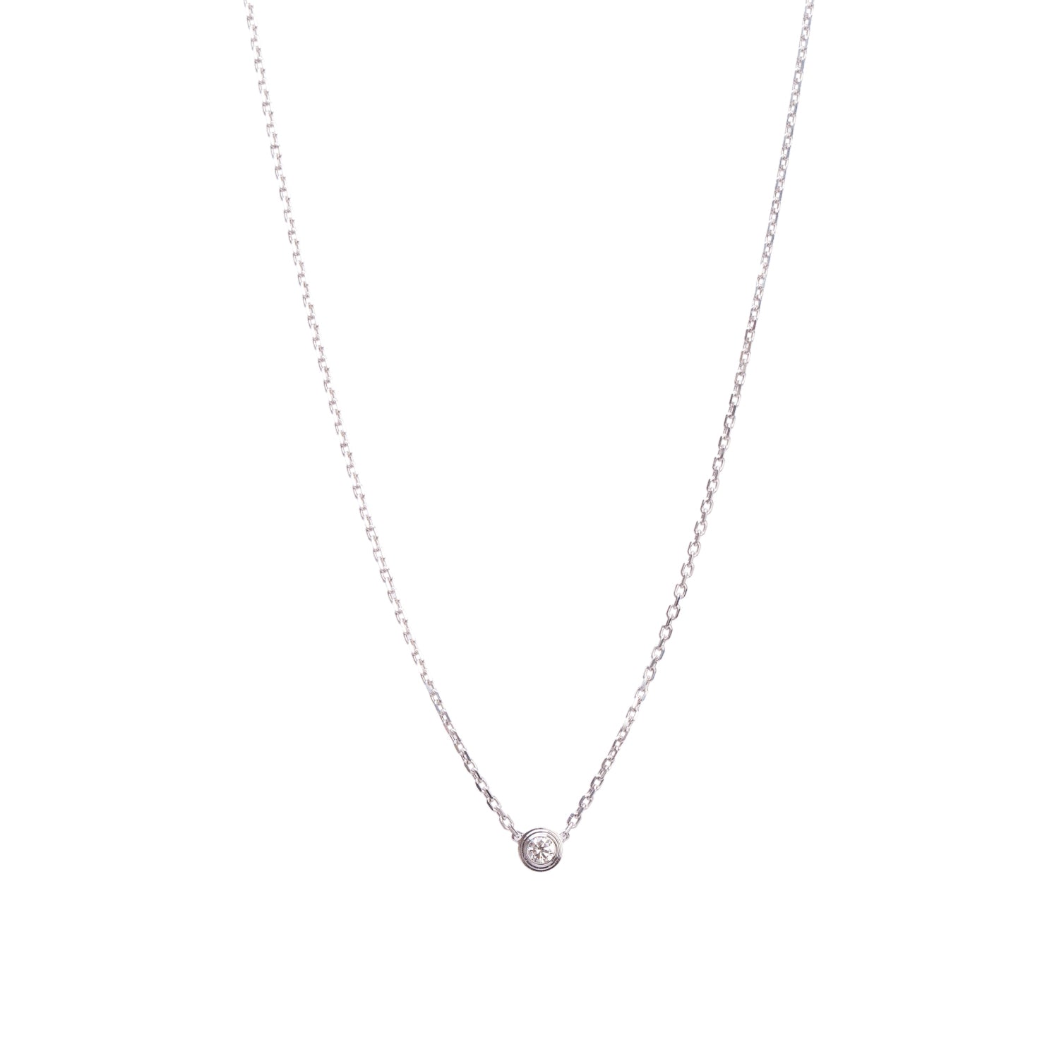 Cartier 2023 18k White Gold Diamond D'Amour Pendant Necklace, Mini Model w/ Box & Certificate