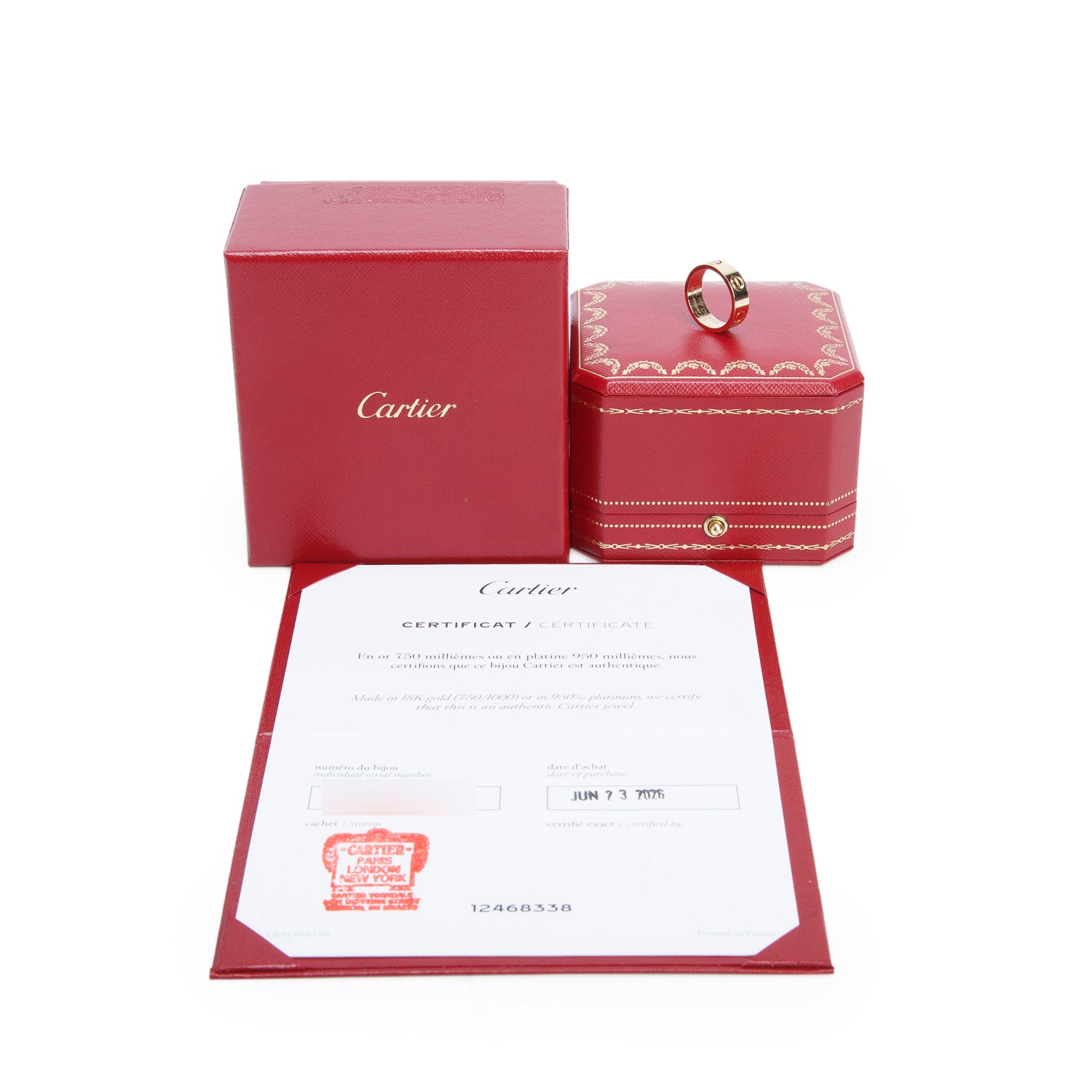 Cartier 2026 18k Yellow Gold 5.5 MM Love Ring, Classic Model, Size 49 5 w/ Box & Certificate