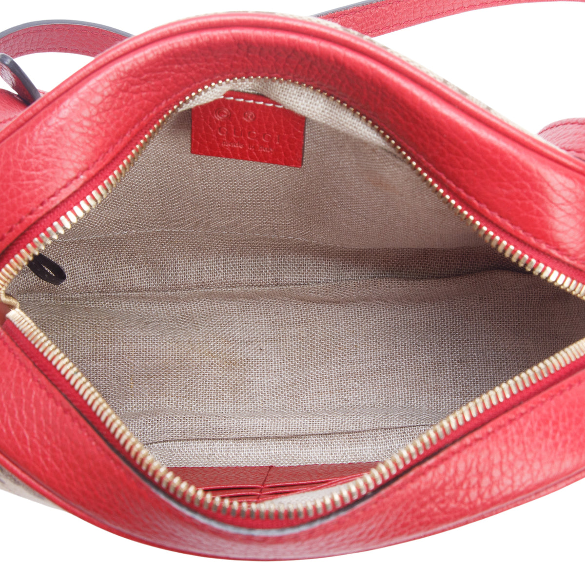 Gucci Red Monogram Mini Bree Camera Bag