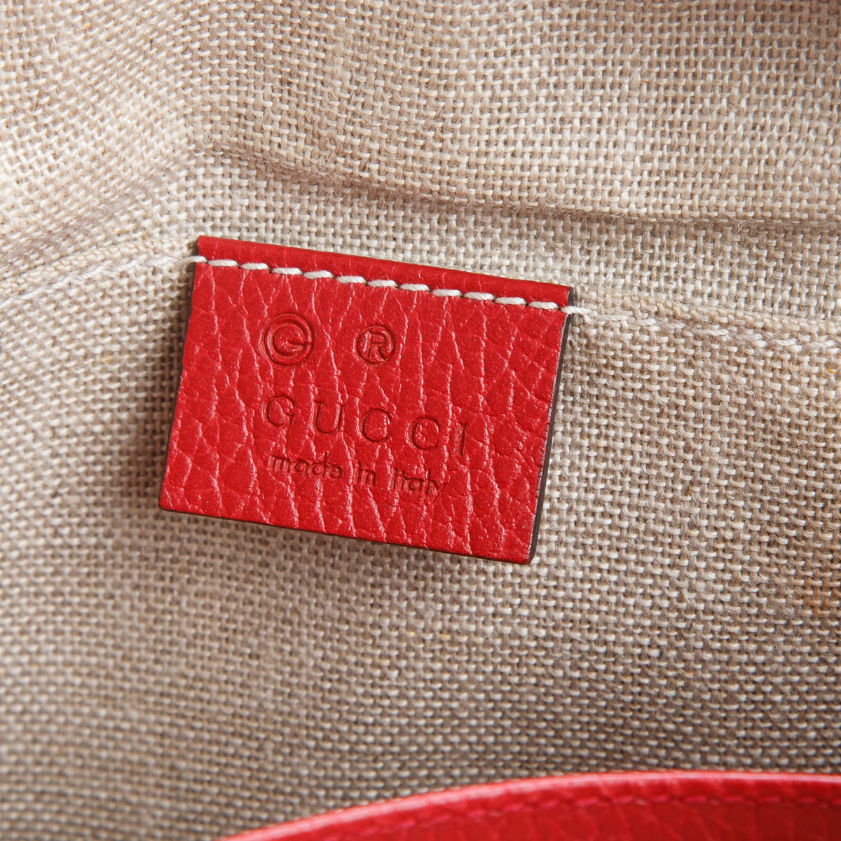 Gucci Red Monogram Mini Bree Camera Bag