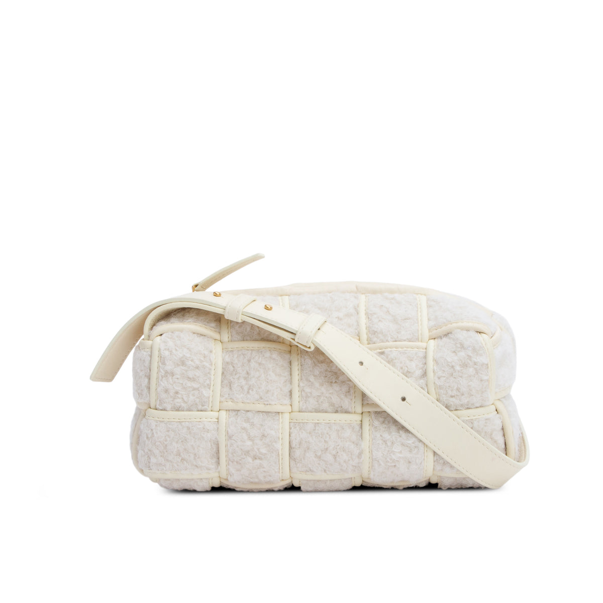 Bottega Yellow Shearling Small Brick Bag