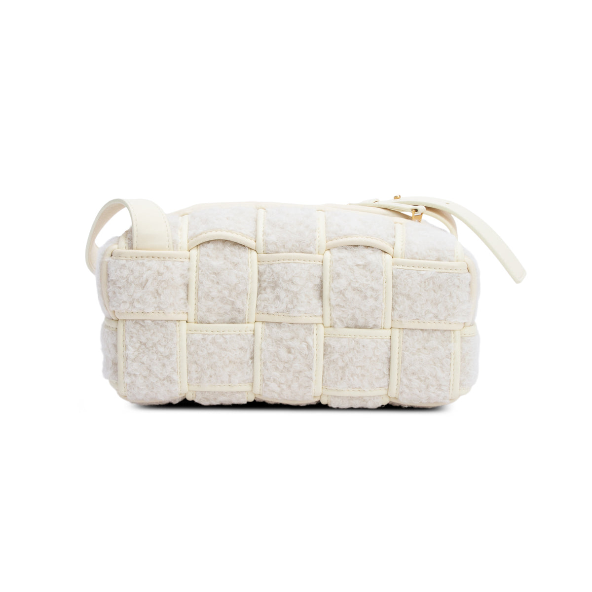Bottega Yellow Shearling Small Brick Bag