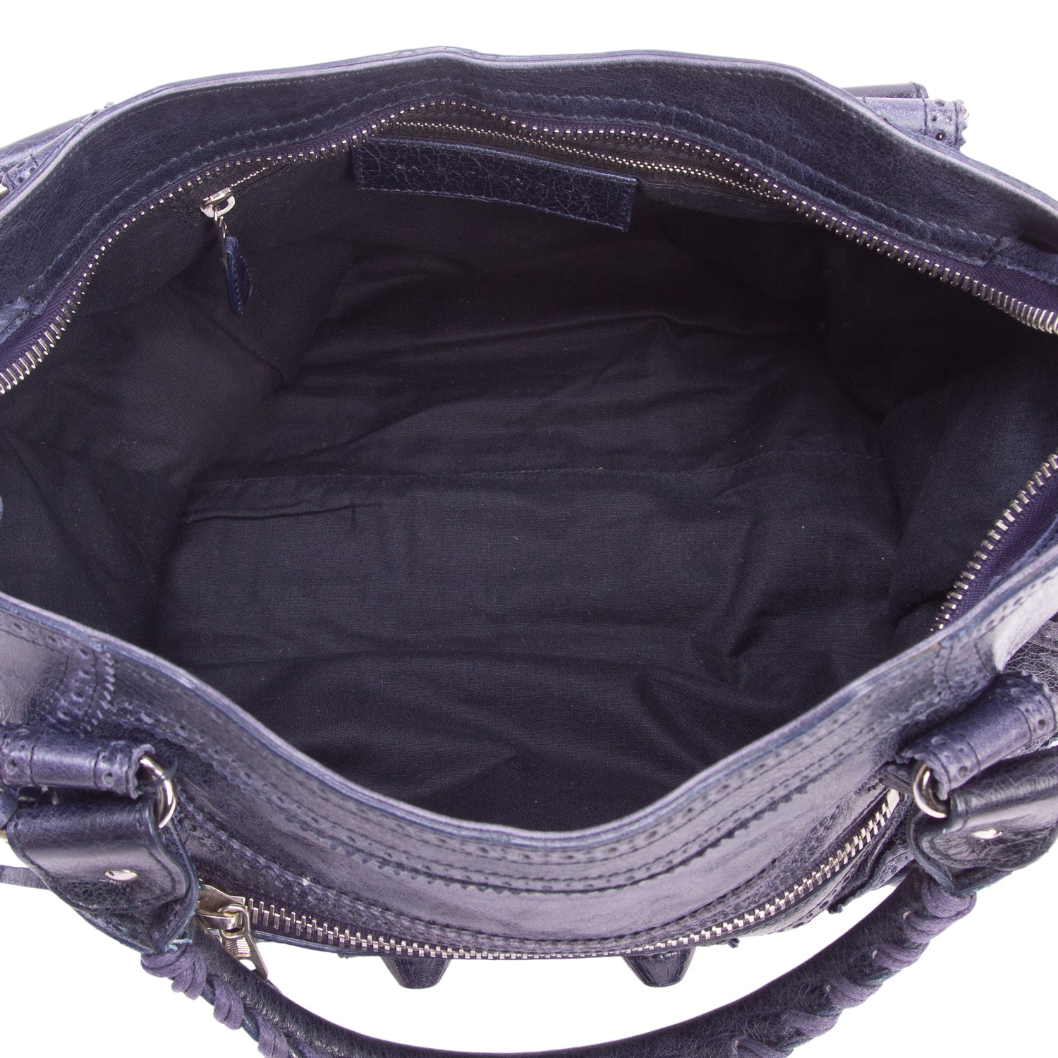 Balenciaga Navy Agneau Giant Broques Covered Hardware City Bag w/ Strap