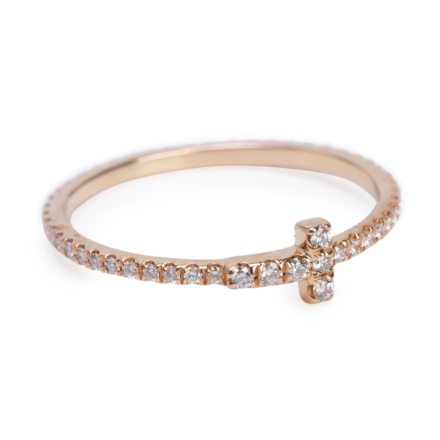 Tiffany & Co. 18k Rose Gold T Wire Diamond Band Ring, Size 7 w/ Box