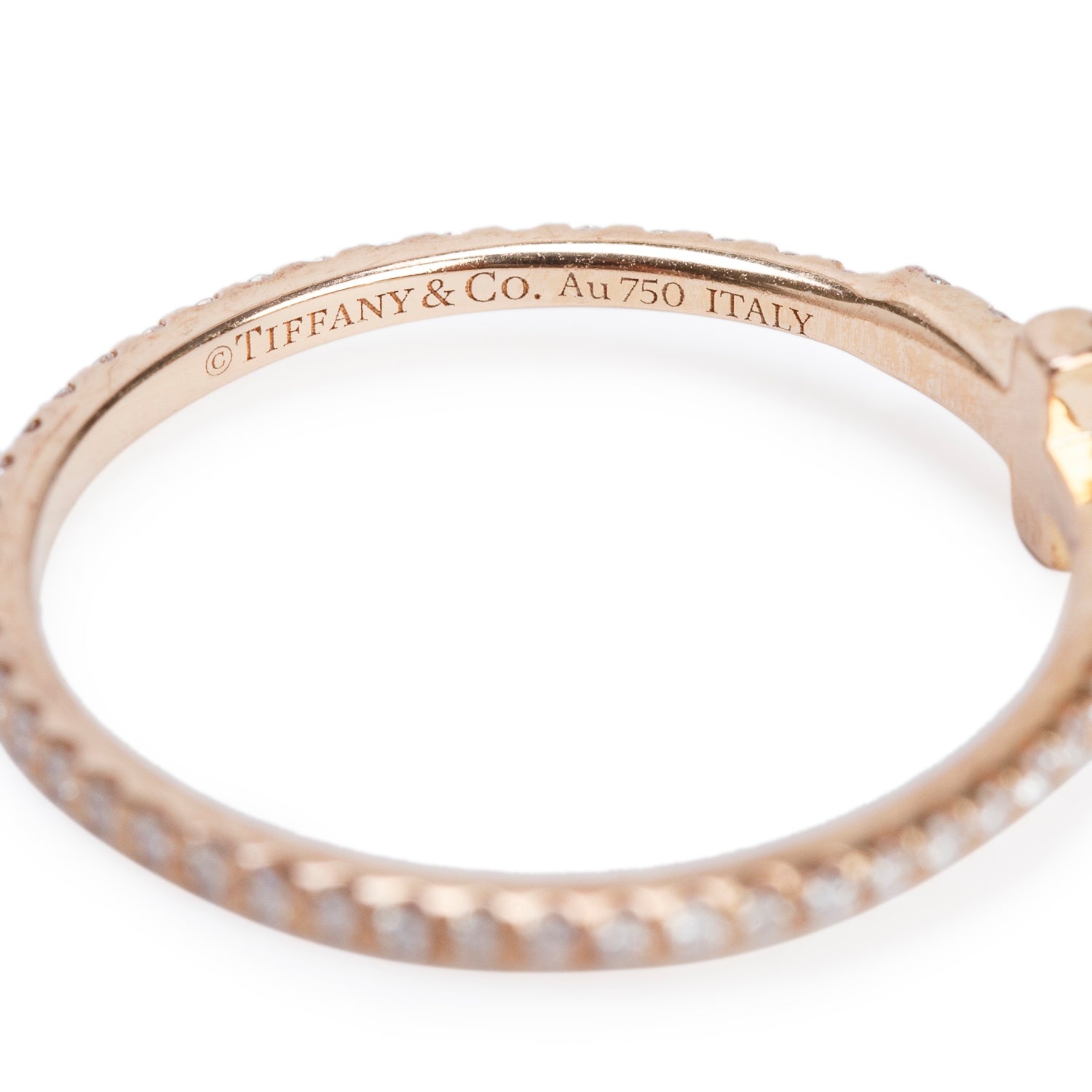 Tiffany & Co. 18k Rose Gold T Wire Diamond Band Ring, Size 7 w/ Box