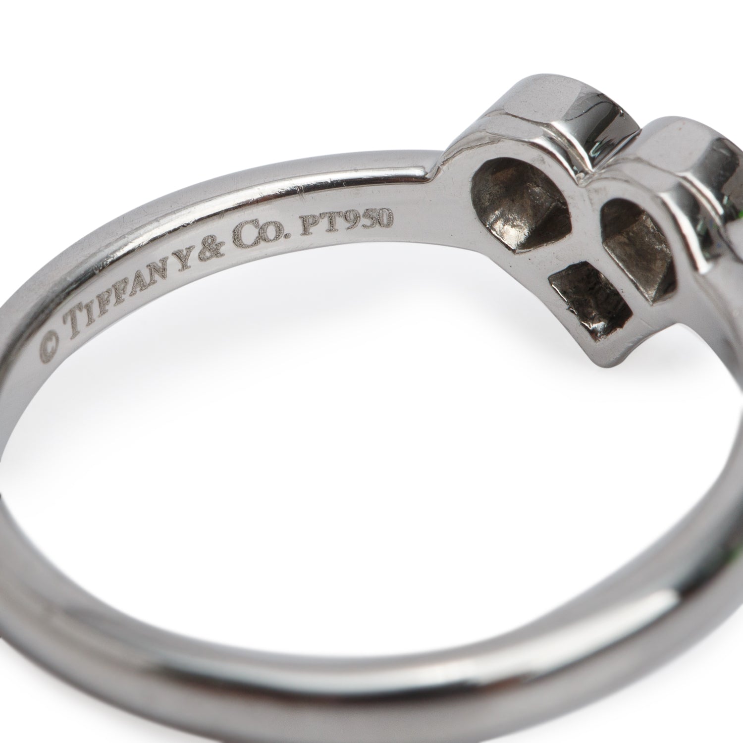Tiffany & Co. Platinum 3 Diamond Sentimental Heart Ring, Size 5.75 w/ Box