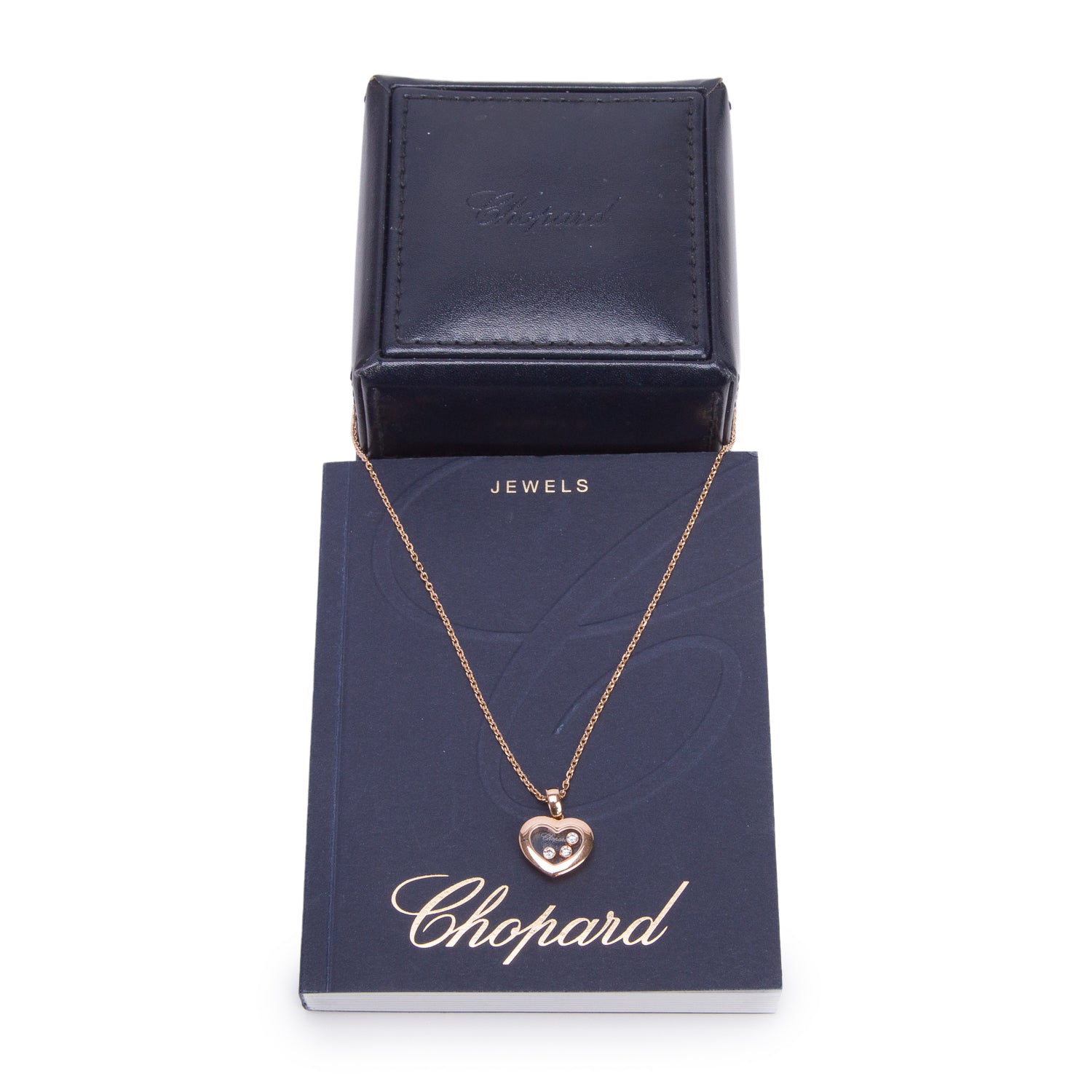 Chopard 18k Rose Gold Happy Diamond Icons Heart Pendant Necklace w/ Box & Papers