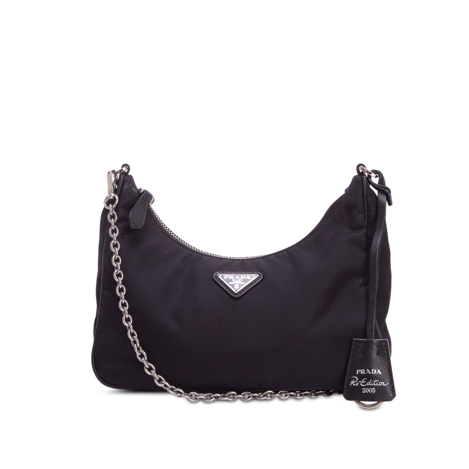 Prada Black Re-Edition 2005 Re-Nylon Bag w/ Straps