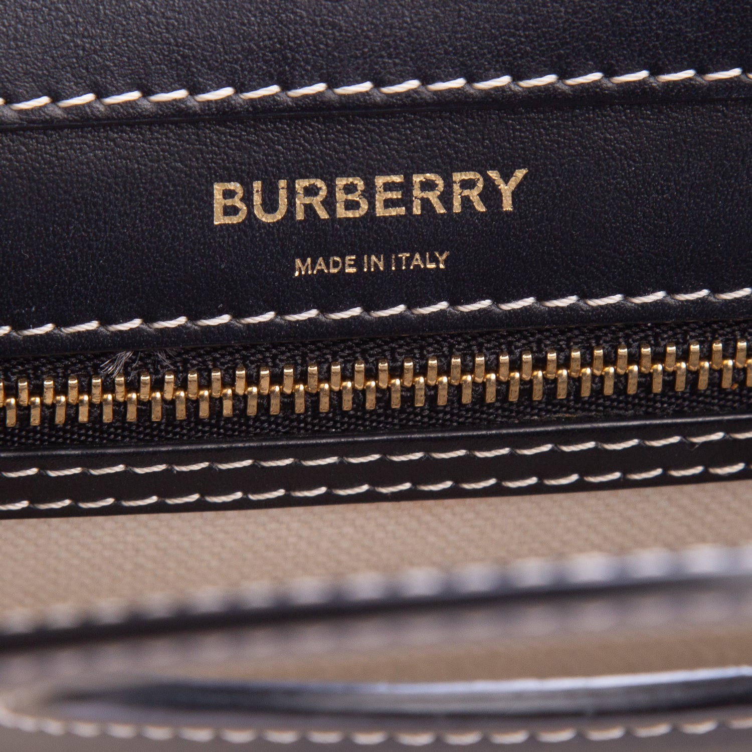 Burberry White Canvas Smooth Calfskin Two Tone Mini Pocket Bag w/ Strap