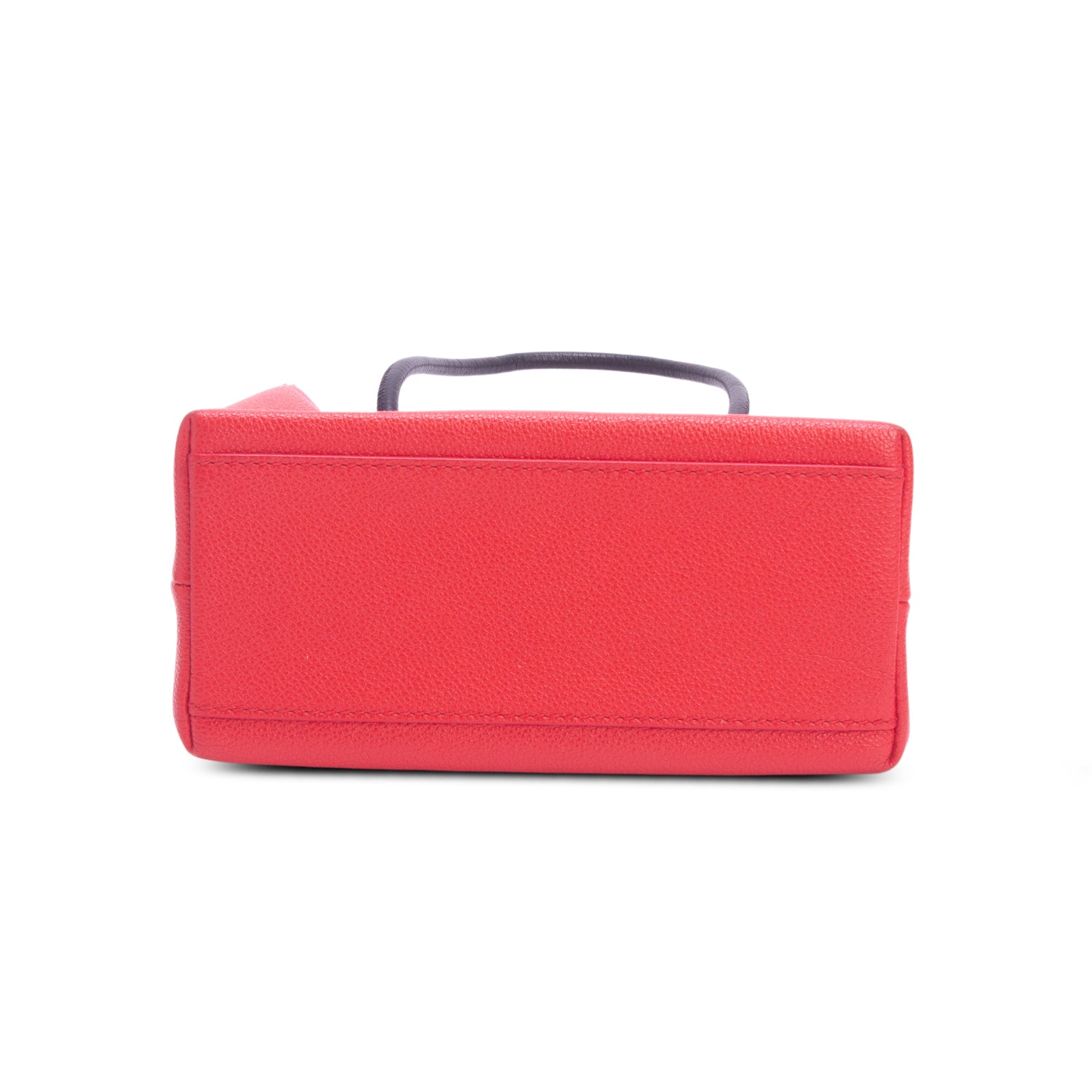 Balenciaga Red Calfskin Leather XXS Logo Leather Shopping Tote w/ Strap