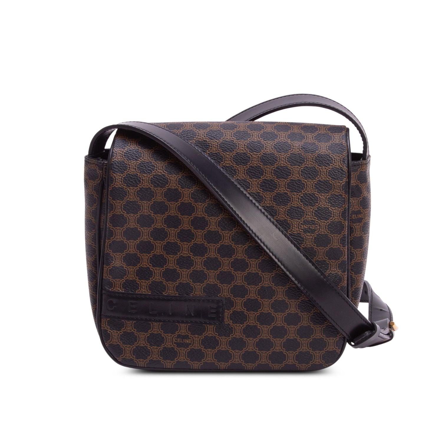 Celine Vintage Black Macadam Shoulder Bag
