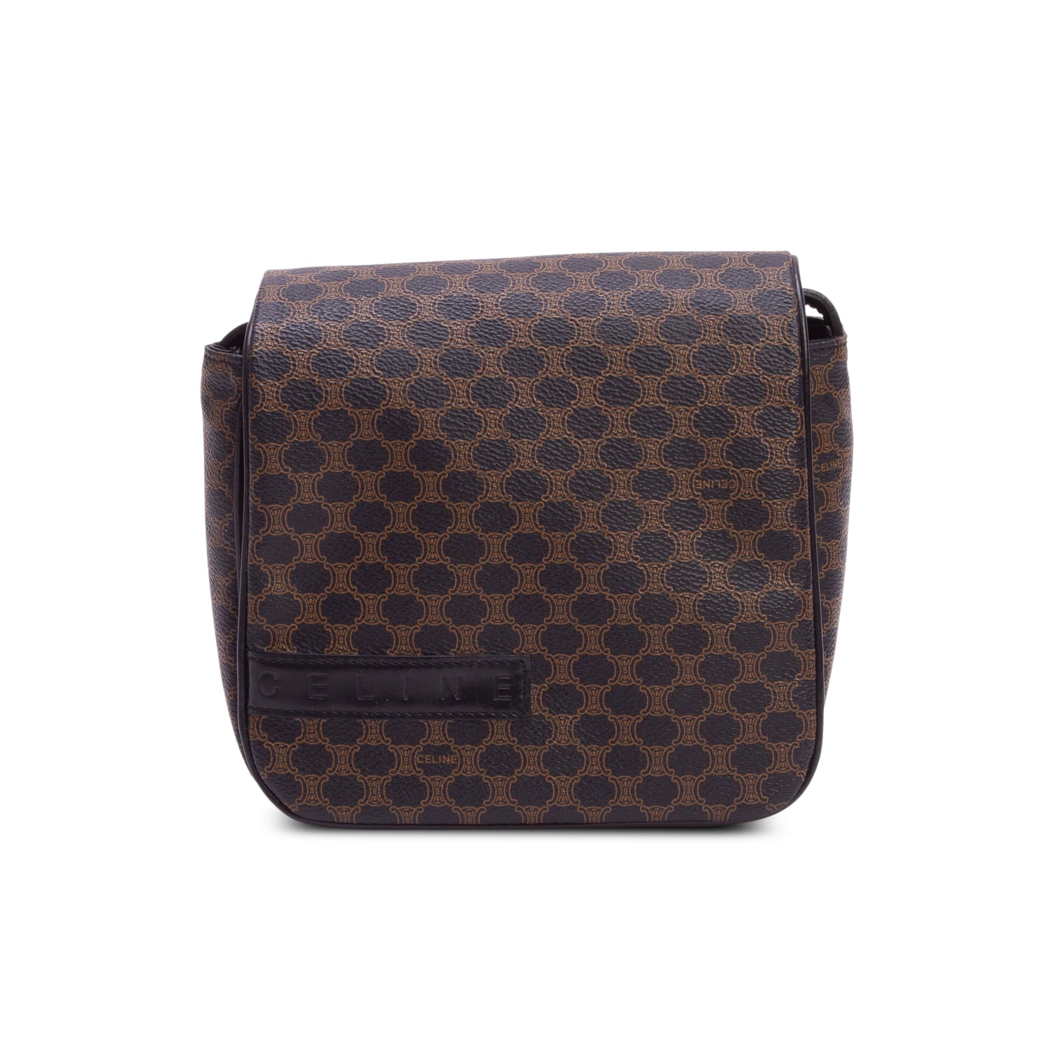 Celine Vintage Black Macadam Shoulder Bag