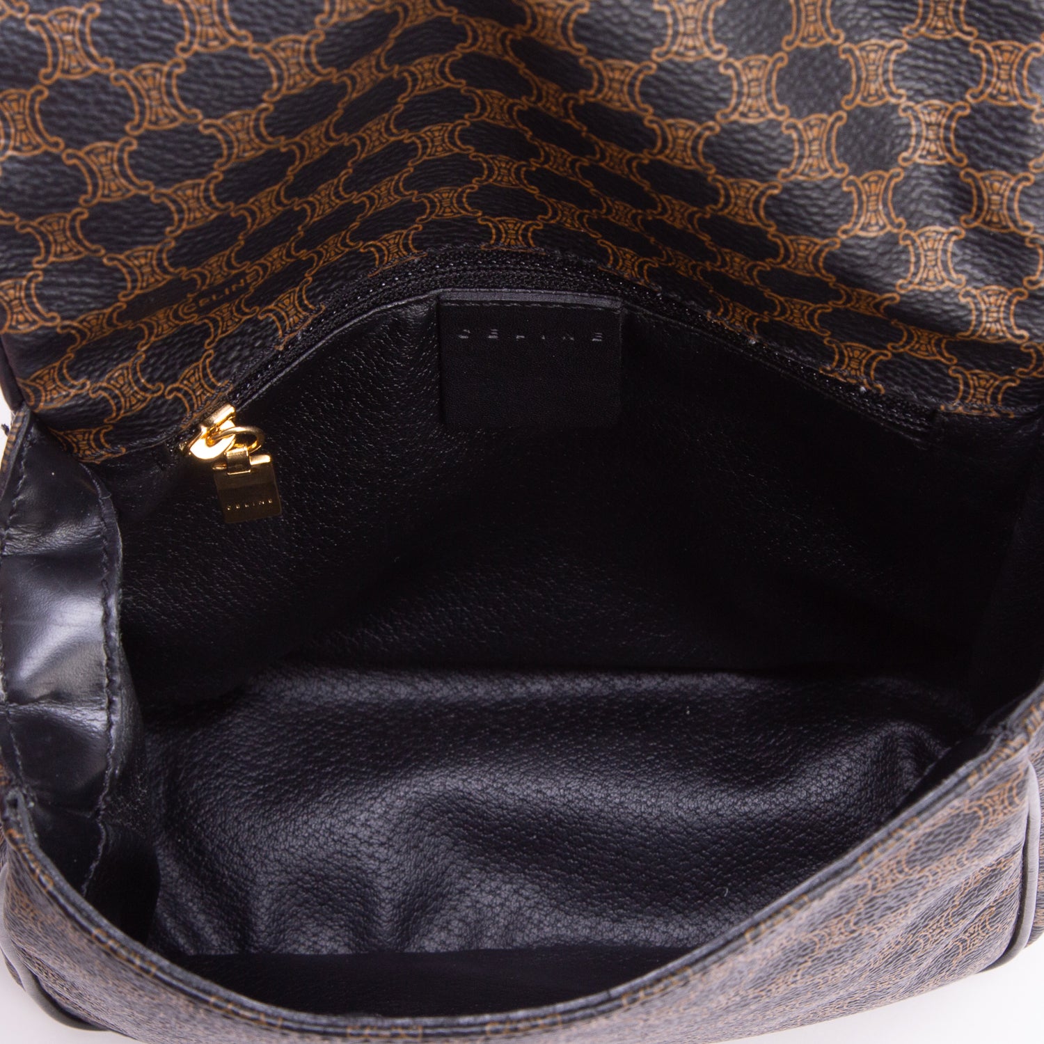 Celine Vintage Black Macadam Shoulder Bag