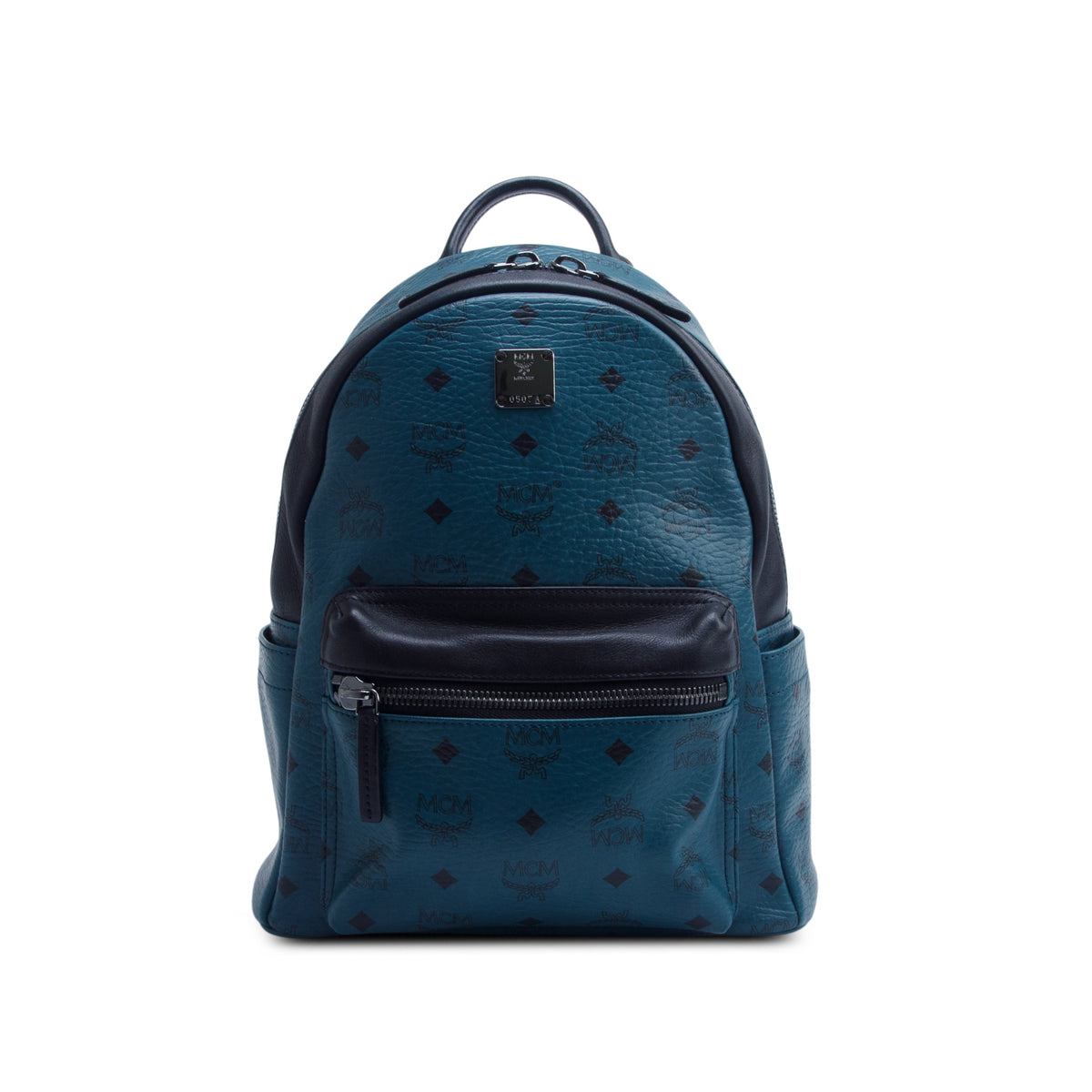 MCM Green Visetos Small Stark Backpack