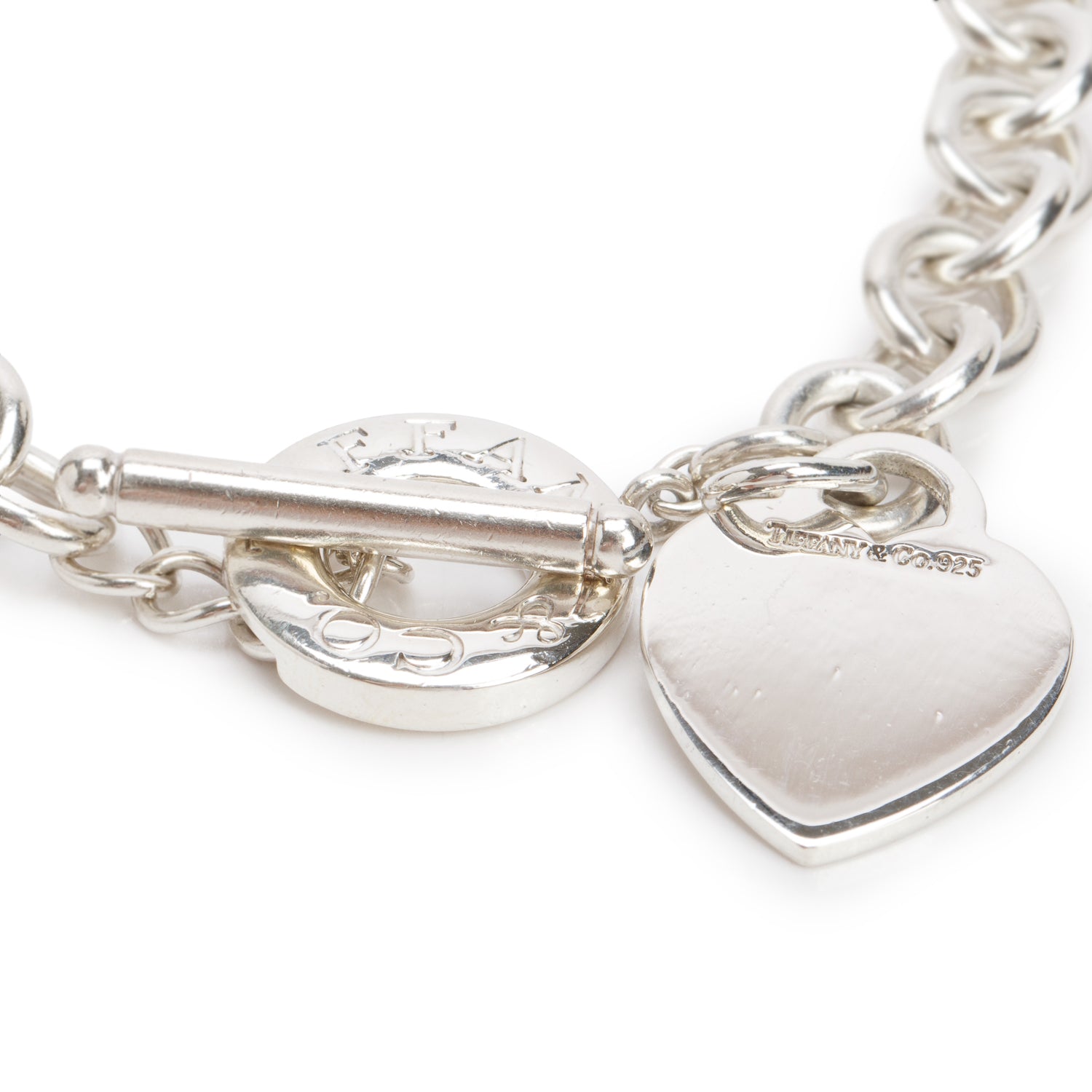 Tiffany & Co. Sterling Silver Heart Tag Necklace with Toggle Clasp