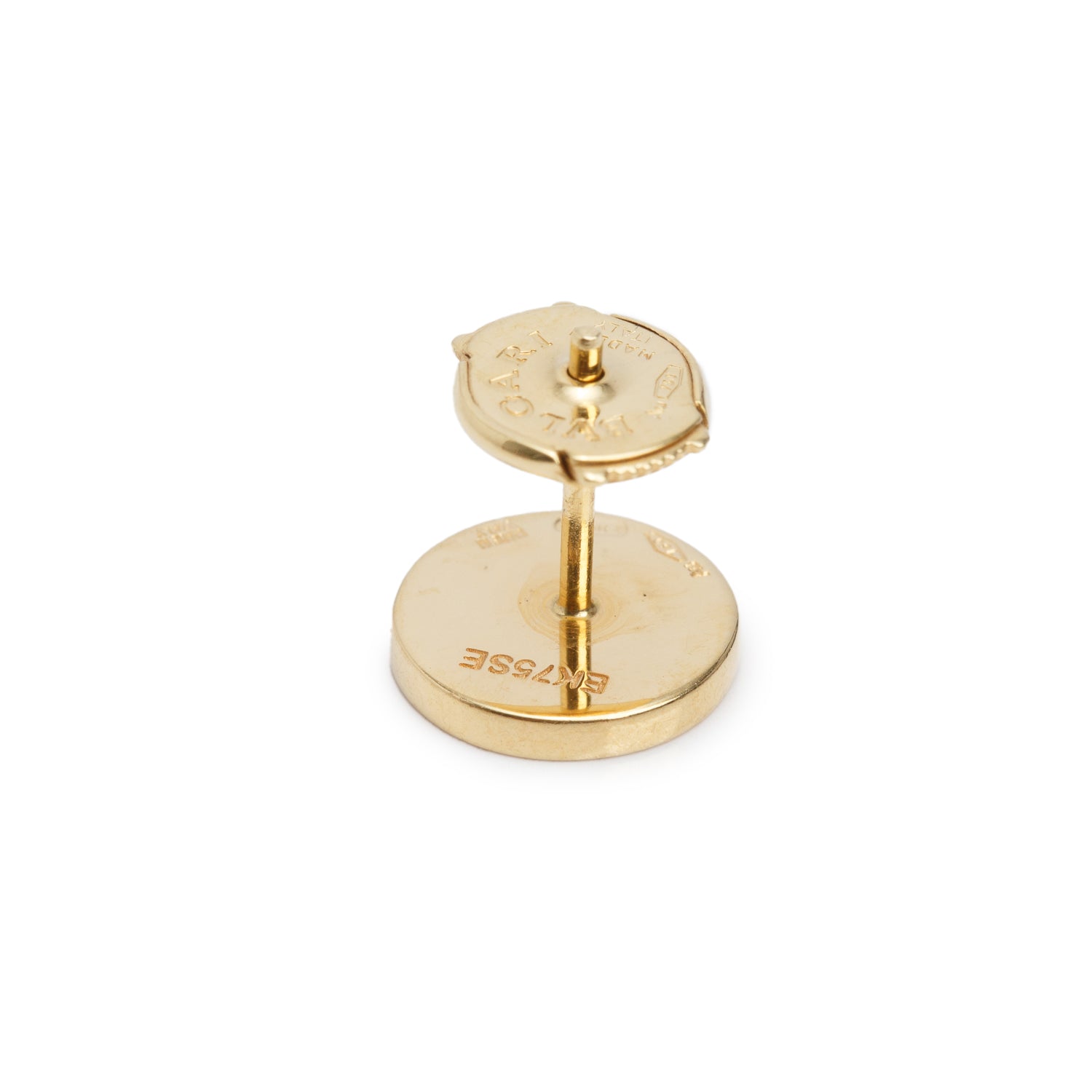 BVLGARI BVLGARI 18k Yellow Gold Onyx Stud Earrings w/ Box