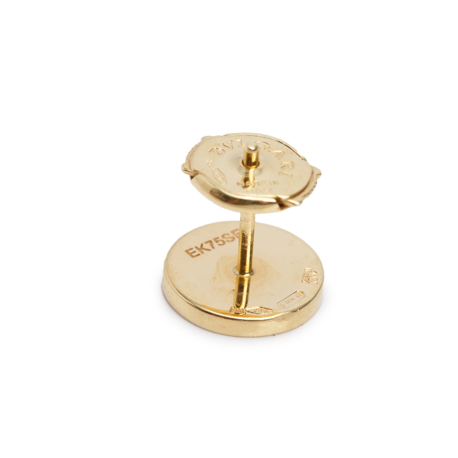 BVLGARI BVLGARI 18k Yellow Gold Onyx Stud Earrings w/ Box
