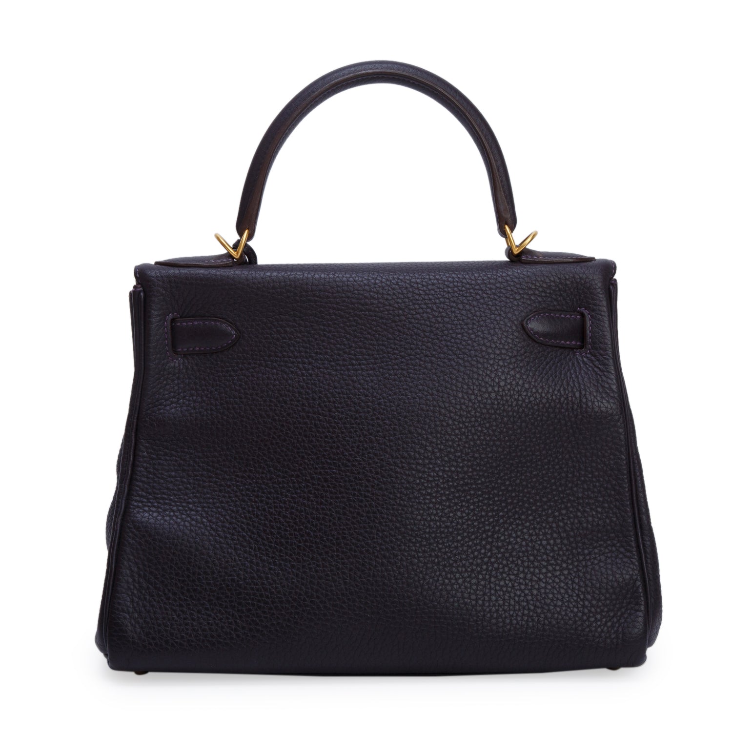 Hermes Raisin Taurillon Clemence Kelly II Retourne 28 w/ Strap & Receipt
