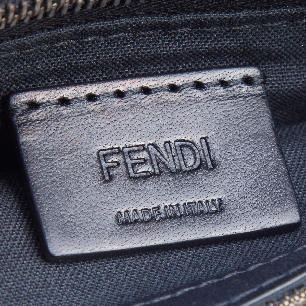 Fendi Brown Recycled Fabric Jacquard Vitello Grace FF 1974 Baguette Belt Pouch