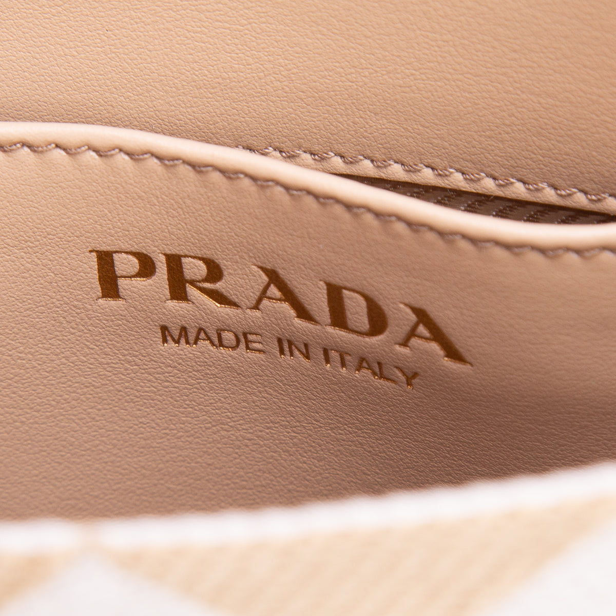 Prada Brown Jacquard Saffiano Triangolo Symbole Embroidered Micro Tote w/ Strap