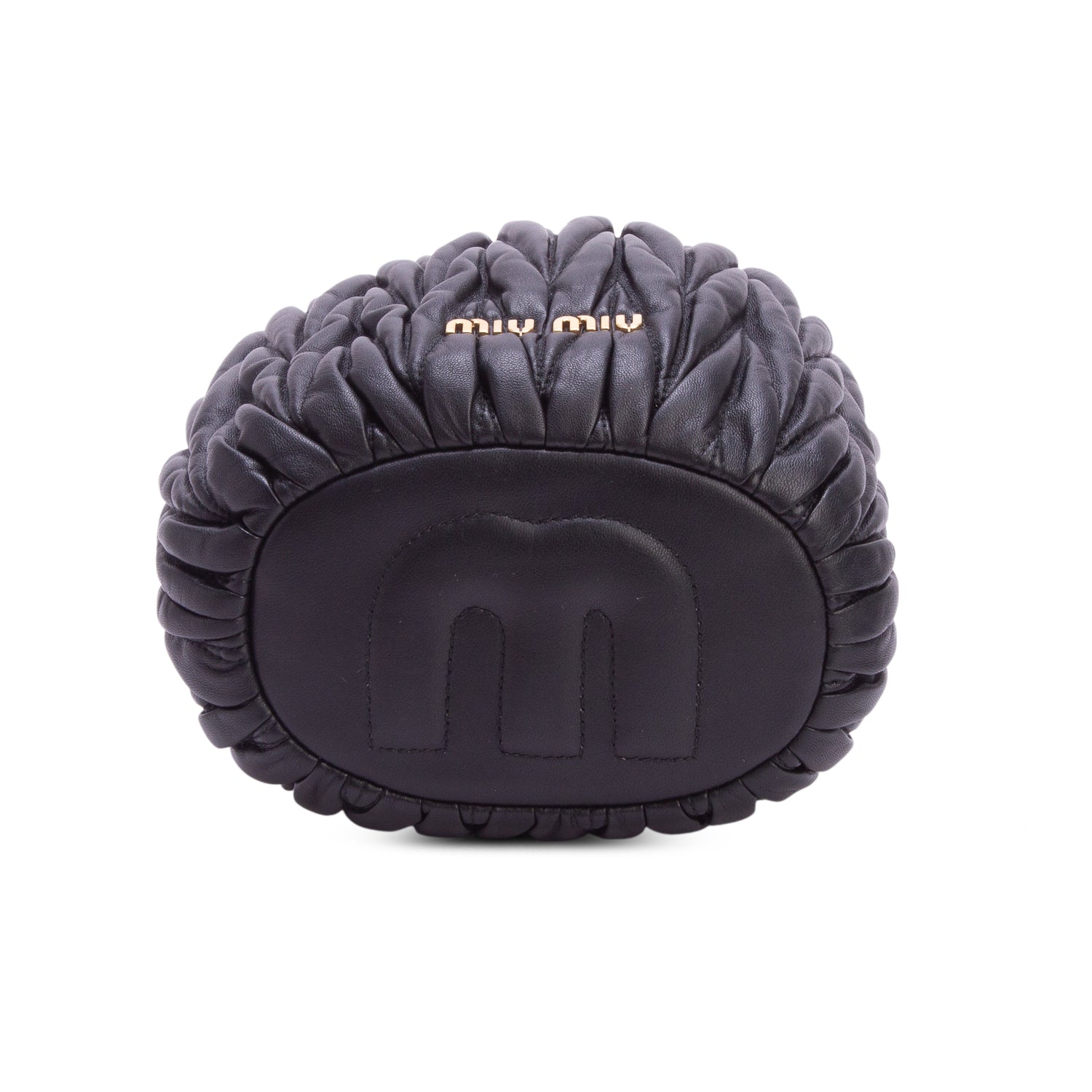 Miu Miu Black Nappa Matelasse Bucket Bag