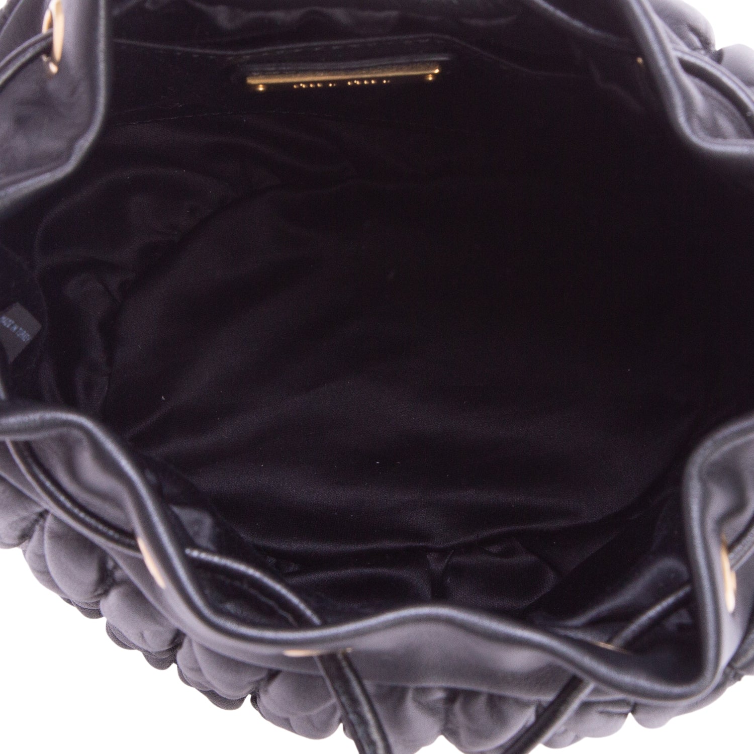 Miu Miu Black Nappa Matelasse Bucket Bag