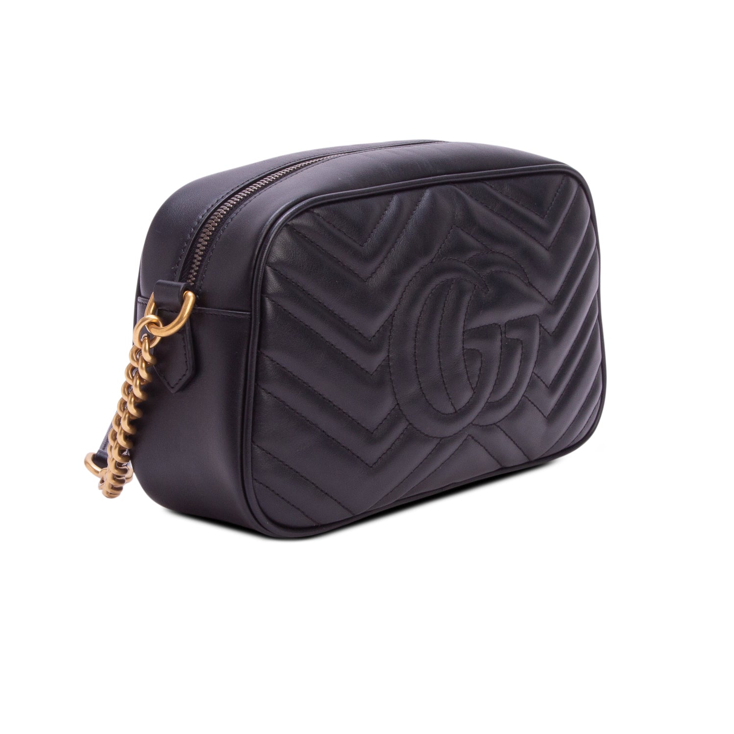 Gucci Black GG Marmont Matelasse Small Camera Bag