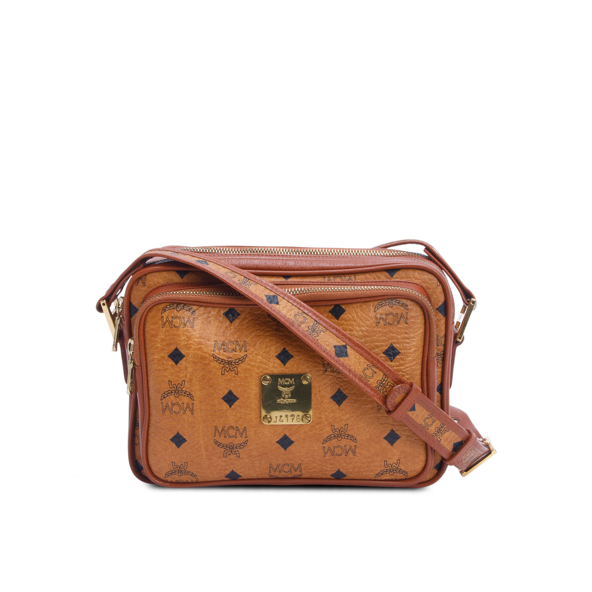 MCM Vintage Cognac Visetos Crossbody Bag