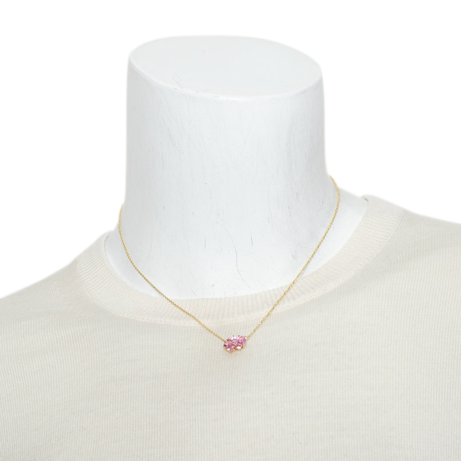 Effy 14k Yellow Gold Pink Sapphire & Diamond Pendant Necklace