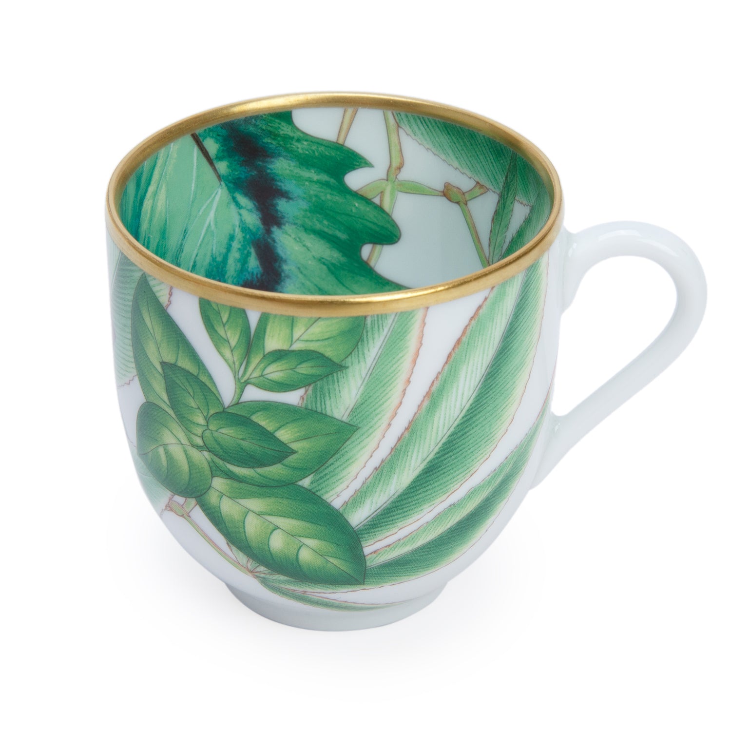 Hermes Passifolia 4-Piece Tea Cups and Saucers Set w/ Box