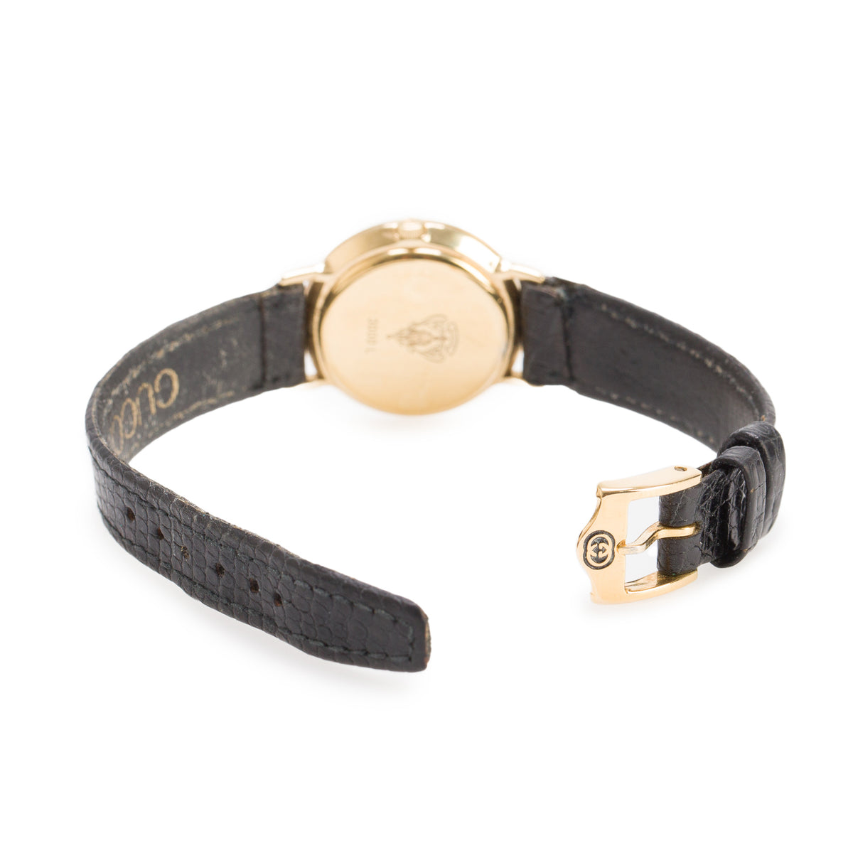 Gucci Gold Plated Stainless Steel 3000L Series 25 MM Quartz Watch Black Dial