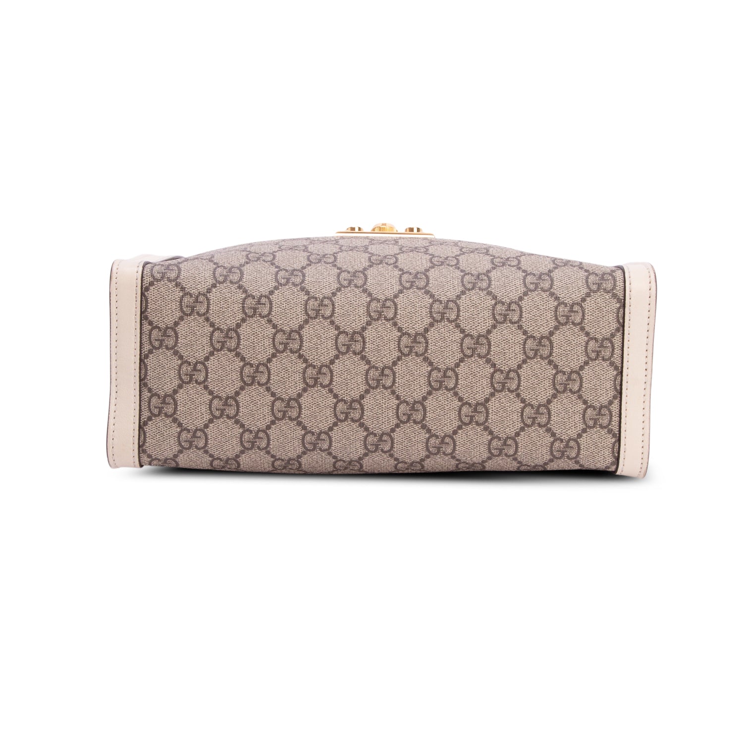 Gucci GG Supreme Monogram Moon Calfskin Small Padlock Tote w/ Box