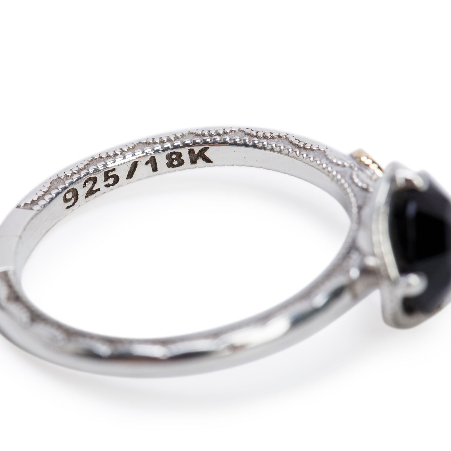 Tacori Sterling Silver & 18k Yellow Gold Onyx Classic Rock Ring, Size 6.25