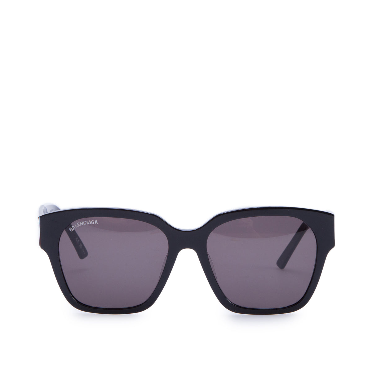 Balenciaga BB0215SA Black Acetate Logo Square Sunglasses w/ Case