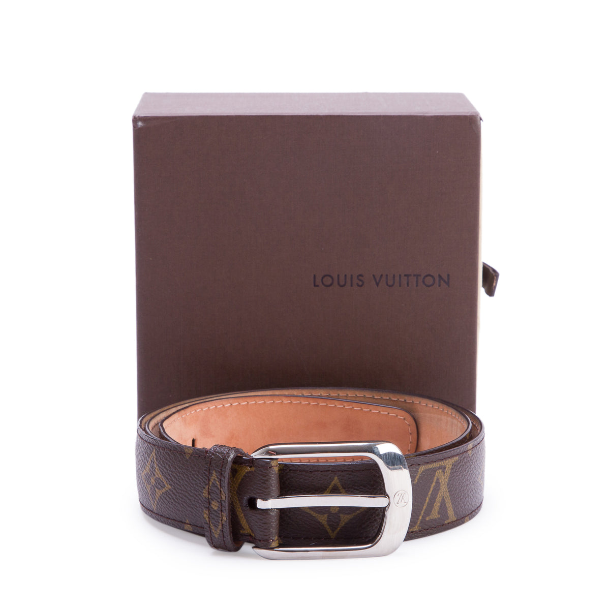 Louis Vuitton Monogram 30 MM Belt with Ellipse Buckle 85 34 w/ Box